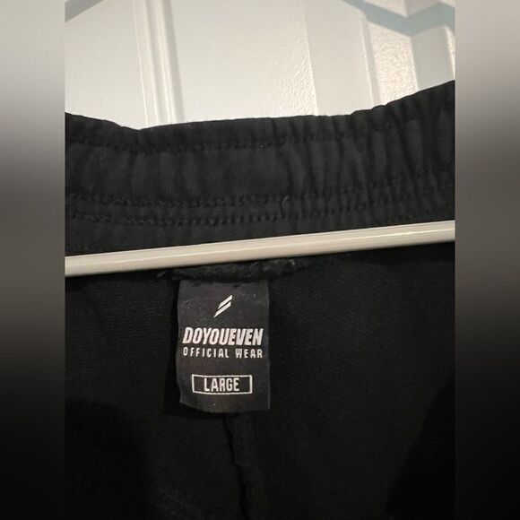 DoYouEven Men's Black Joggers Size Large - Athletic Sweatpants w/ Zip Pockets - Picture 9 of 9